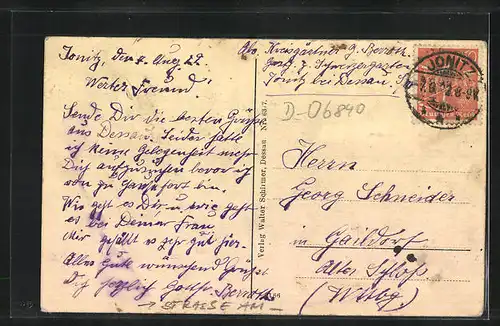 AK Dessau, Funkplatz mit Petruskirche