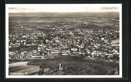 AK Reichenbach i. V., Totalansicht, Fliegerfoto