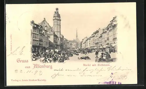 AK Altenburg, Markt mit Rathaus