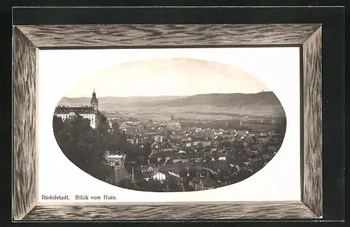 AK Rudolstadt, Panoramablick vom Hain
