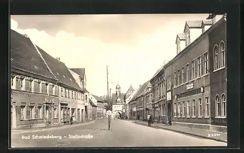 AK Bad Schmiedeberg, Blick in die Stalinstrasse