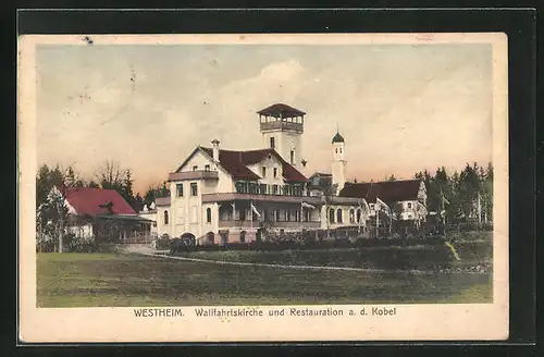 AK Westheim, Wallfahrtskirche und Gasthaus a. d. Kobel