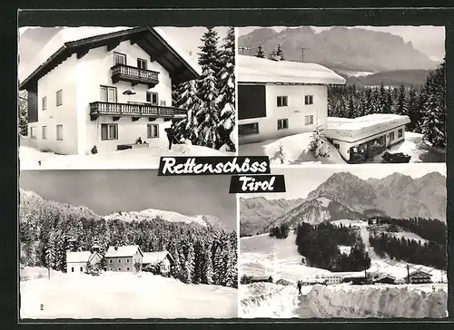 AK Rettenschöss, Gasthaus Waldheim und Ortsansichten im Winterglanz