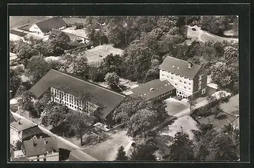 AK Nordenham, Hotel-Restaurant Friedeburg, Luftbild
