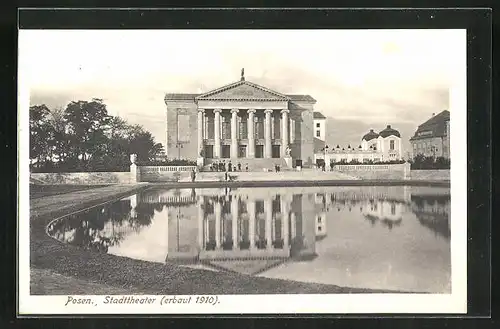AK Posen / Poznan, Blick zum Stadttheater