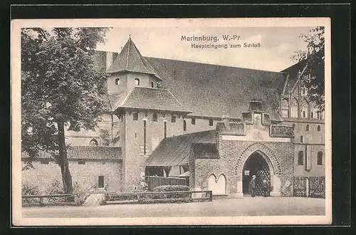 AK Marienburg / Malbork, Haupteingang zum Schloss