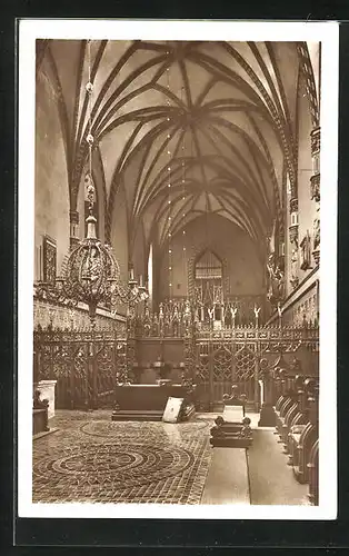 AK Marienburg / Malbork, Marienkirche im Hochschloss, Blick nach Westen