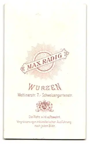 Fotografie Max Radig, Wurzen, Wettinerstr. 7, Schweizergartenstr., Portrait junge Dame mit Kreuzkette