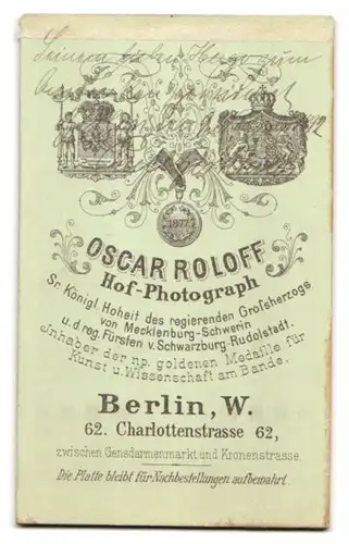 Fotografie O. Roloff, Berlin, Charlottenstrasse 62, Portrait eleganter Herr mit Zwicker und Schnauzbart