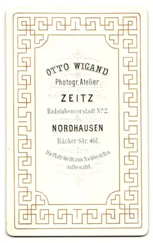 Fotografie Otto Wigand, Zeitz, Badstubenvorstadt 2, Portrait modisch gekleideter Herr mit Oberlippenbart