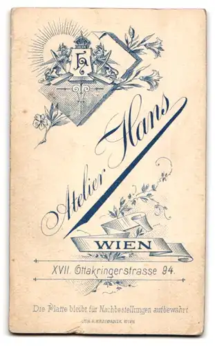 Fotografie Hans, Wien, Ottakringerstrasse 94, Mann mit Hut und Schnurrbart