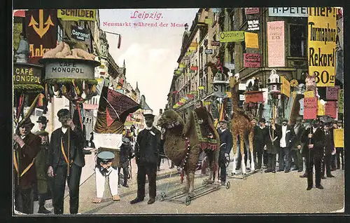 AK Leipziger Messe, Neumarkt während der Messe