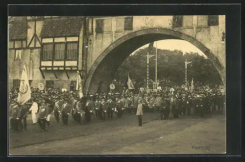 AK Hamburg, 16. Deutsches Bundesschiessen 1909, Festzug