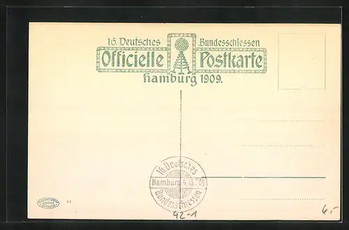 AK Hamburg, 16. Deutsches Bundesschiessen 1909, Festzug