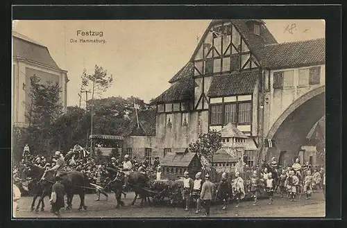 AK Hamburg, 16. Deutsches Bundesschiessen 1909, Festzug, Die Hammaburg