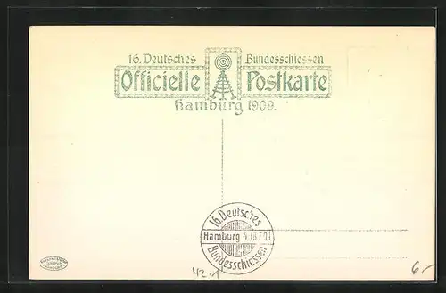 AK Hamburg, 16. Deutsches Bundesschiessen 1909, Festzug, Die Hammaburg