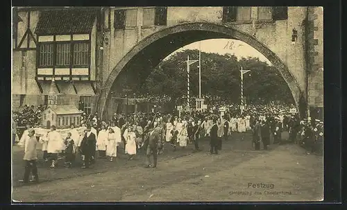 AK Hamburg, 16. Deutsches Bundesschiessen 1909, Festzug, Einführung des Christentums