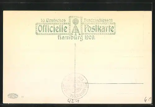 AK Hamburg, 16. Deutsches Bundesschiessen 1909, Festzug, Einzug der Königin von Dänemark