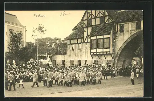 AK Hamburg, 16. Deutsches Bundesschiessen 1909, Festzug