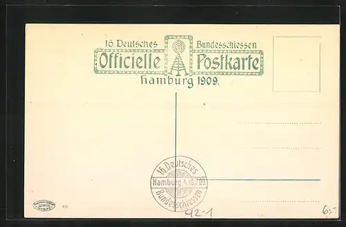 AK Hamburg, 16. Deutsches Bundesschiessen 1909, Festzug