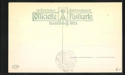 AK Hamburg, 16. Deutsches Bundesschiessen 1909, Festzug, Hamburgs Handel und Schifffahrt