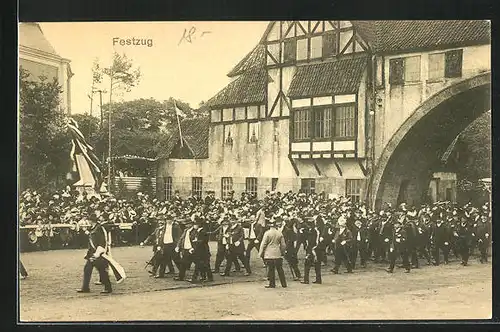 AK Hamburg, 16. Deutsches Bundesschiessen 1909, Festzug