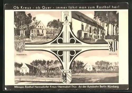 AK Hermsdorf i. Thür., Raststätte Hermsdorfer Kreuz, Autobahn Berlin-Nürnberg