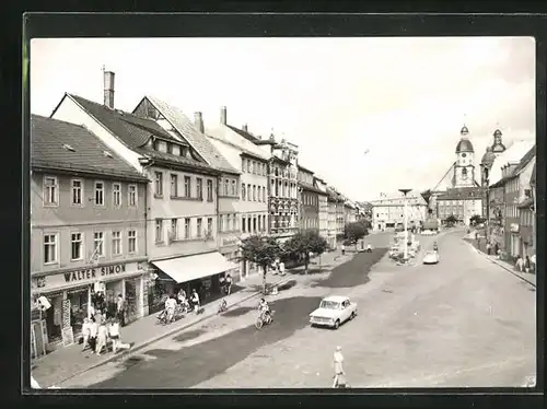 AK Schmölln, Passanten am Marktplatz