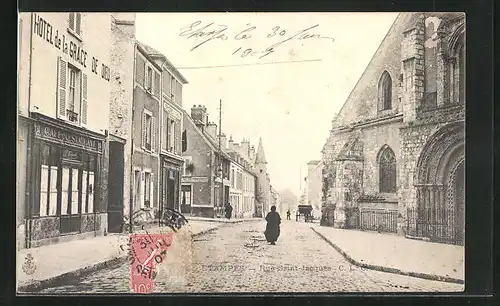 AK Étampes, Rue-Saint-Jacques, Hotel de la Grace de Dieu