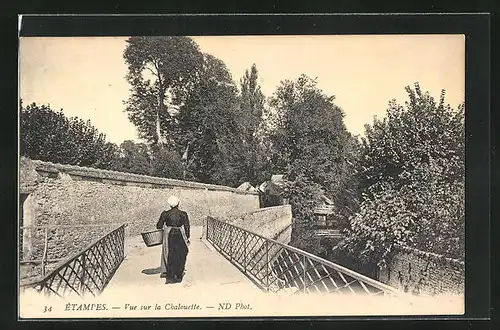 AK Étampes, Vue sur la Chalouette