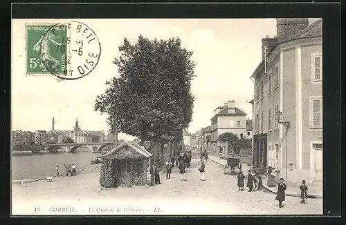 AK Corbeil, La Quai de la Pêcherie