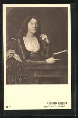 AK Charlotte Schiller geb. von Lengefeld, Ehefrau des Dichters