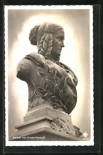 AK Denkmal der Annette von Droste-Hülshoff zu Meersburg a. Bodensee, 1797-1848