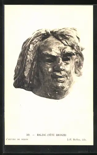 AK Honoré de Balzac, Tête bronze