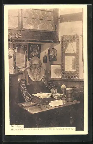 AK Nürnberg, Historische Hans Sachs-Stube im Hans Sachs-Wohnhaus