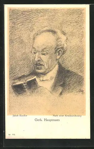 AK Portrait von Gerhart Hauptmann, Schriftsteller