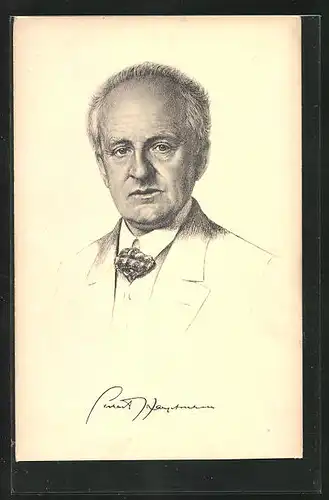 AK Portrait von Gerhart Hauptmann, Schriftsteller, Geb. 1862