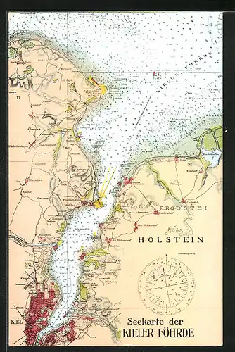 AK Kiel Seekarte der Kieler Föhrde