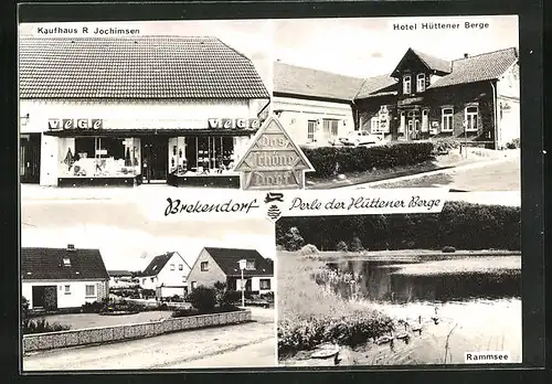 AK Brekendorf, Hotel Hüttener Berge, Kaufhasu R. Jochimsen, Rammsee