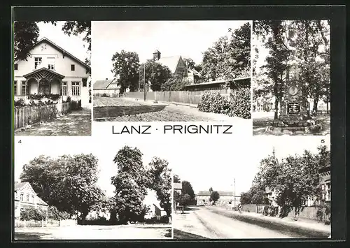 AK Lanz /Priegnitz, Geburtshaus von Friedrich Ludwig Jahn, Jahndenkmal, Dorfanger
