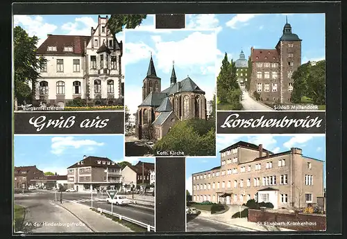 AK Korschenbroich, Schloss Myllendonk, Bürgermeisteramt, St. Elisabeth-Krankenhaus