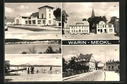AK Warin /Meckl., HO-Gaststätte, HO-Kaufhaus, Glammsee