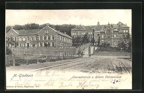 AK M.-Gladbach, Oberrealschule u. Höhere Töchterschule