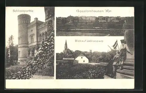 AK Gosslershausen / Jablonowo, Schloss in verschiedenen Ansichten