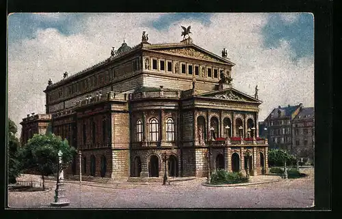 AK Frankfurt a. Main, Opernhaus nach einem Ölgemälde