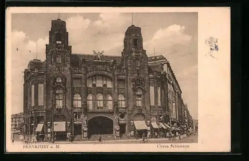 AK Frankfurt a. Main, Gebäudeansicht Circus Schumann