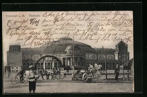 AK Frankfurt-Westend, Strassenpartie mit Festhalle