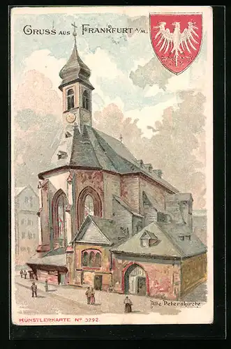 Künstler-AK Frankfurt am Main, Alte Peterskirche, Wappen