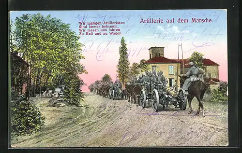 AK Artillerie auf dem Marsche
