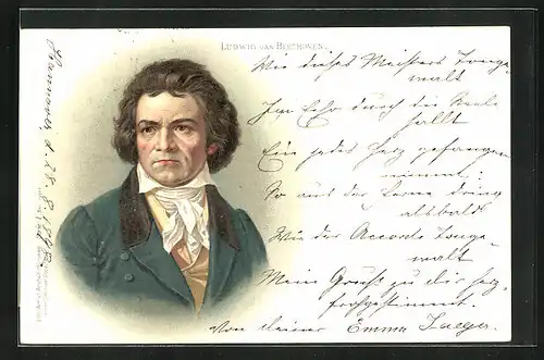 Lithographie Ludwig von Beethoven im Portrait